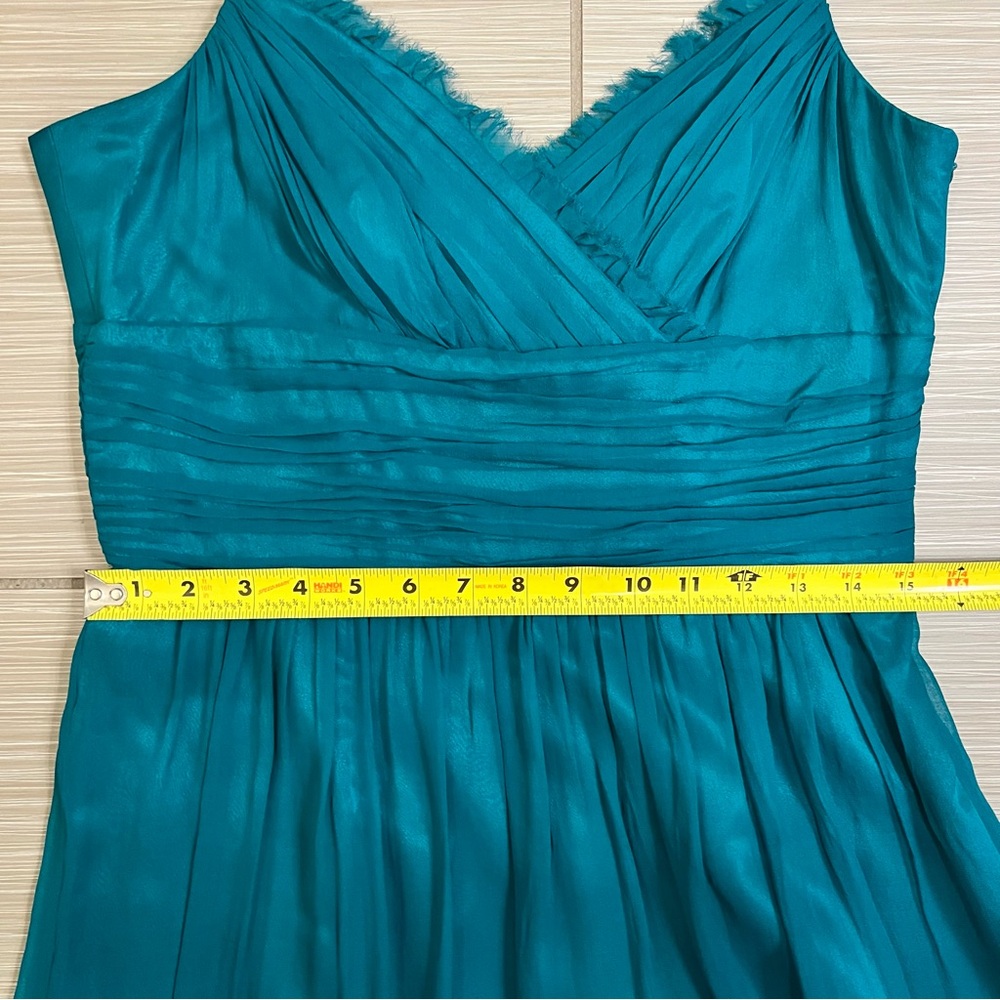 Silk Laundry by Design Teal Cocktail Dress Y2K size 10 blue green - Picture 11 of 13